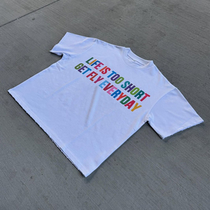 T-shirt personnalisé pour homme Y2K 180g en coton tissé 100% écologique, streetwear, fabricant de vêtements de marque privée haut de gamme OEM - Product Image 1