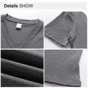 Camiseta de manga corta con cuello en V para mujer, ropa de punto informal de color sólido, corte ajustado, longitud regular, para todas las estaciones, 6 colores disponibles - Product Image 4