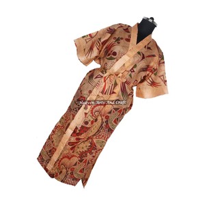 KL014 Bata de Dama de Honor Vintage, Kimono Largo para Mujer, Camisón de Verano y Otoño, Poliéster y Seda, Secado Rápido - Product Image 1