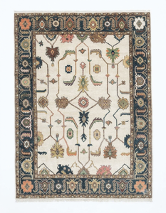 Tapis en laine noué à la main Oushak Arbre de Vie, tapis traditionnel turc à motifs floraux, tapis de luxe fait main pour salon et chambre à coucher - Product Image 5