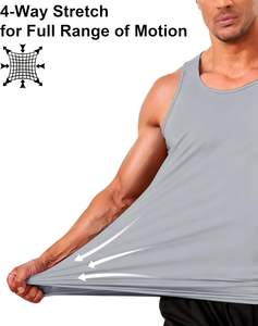 Débardeur athlétique pour homme en polyester doux, respirant, léger, confortable pour le mouvement, toucher lisse, extensible, forme moderne - Product Image 2