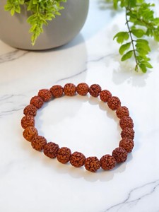 Pulsera de Rudraksha Natural de Moda, Resistente al Agua, Pulida, Unisex, Regalo para Ocasiones Especiales, Compre en Amayra Crystals Export India - Product Image 6