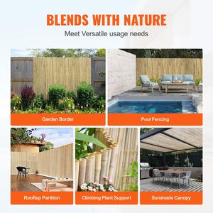Recinzione Naturale in Bambù Arrotolato Ecologica 1,2m H x 2,4m L Schermo Decorativo per Privacy Spessore 1,9cm Altezza 1,8m Lunghezza 2m - Product Image 3