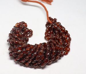 Natural Hessonite <b>Garnet</b> Smooth Oval Beads 6x8MM <b>Garnet</b> Gemstone Beads For Jewelry Making Supplies From Indian Wholesaler Bulk - Product Image 5