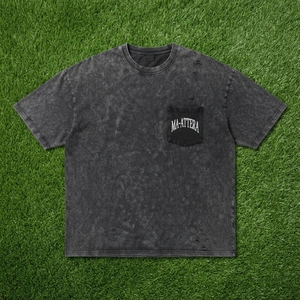 Men's <b>Black</b> Acid Wash Distressed T Shirt Skull <b>Wing</b> Graphic Print Oversized Short Sleeve Streetwear Apparel Wholesale - Product Image 6