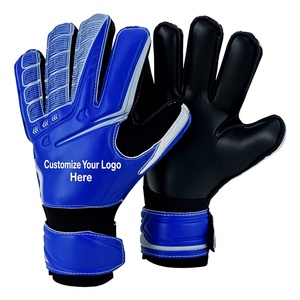 ถุงมือผู้รักษาประตูฟุตบอลสีน้ำเงินแบบปรับแต่งได้พร้อมสายรัดข้อมือ ป้องกันนิ้วมือได้อย่างเต็มที่ อุปกรณ์กีฬาสำหรับทุกเพศ - Product Image 1