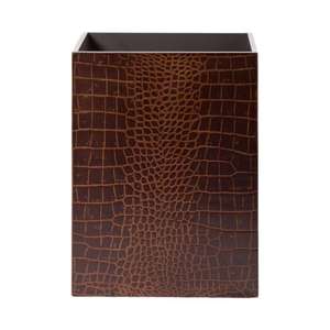 Poubelle carrée avec couvercle en cuir, poubelle écologique pour chambre à coucher, conteneur à déchets secs pour bureau - Product Image 5