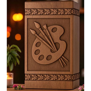 High-Quality Wooden Urn with Gloss Finish for Funeral Use urn Memorial Keepsake by AYAANS - Product Image 1