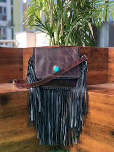 กระเป๋าสะพายข้างหนังวัวแท้งานทำมือสไตล์ตะวันตกใหม่กระเป๋าถือสไตล์โบฮีเมียน - Product Image 4