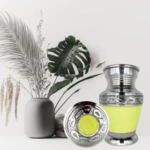 Urna Conmemorativa LU para Cenizas Humanas o de Mascotas, Pequeña Urna para Guardar Cenizas, Grabada en Esmalte Blanco, Estilo Americano, Capacidad de 200 Pulgadas Cúbicas - Product Image 4
