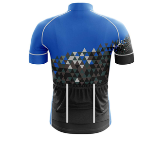 Ready to Customize Blank Cycling Uniform Blue Yellow Rider Apparel Vibrant Color Cycling Uniform Short Sleeve Jersey with <b>Bib</b> - Product Image 6