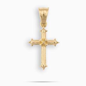 Collier avec pendentif croix plaqué or, chaîne en corde, bijoux religieux chrétiens, unisexe, à porter au quotidien - Product Image 2