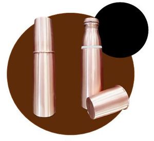 Bouteille d'eau en cuivre de qualité supérieure, vaisselle ayurvédique, bouchon anti-fuite, écologique, durable, réutilisable, qualité export - Product Image 1