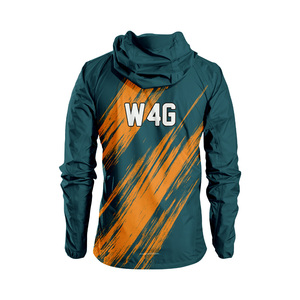 Men's Hooded Windbreaker <b>Jacket</b> Geometric Printed Sporty Style Zipper Closure Polyester Material Autumn Wear Rainproof <b>Jacket</b> - Product Image 3