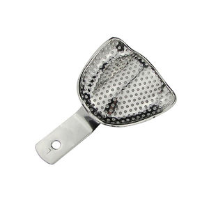 Plateaux d'empreinte dentaire en acier inoxydable allemand pour dents supérieures et inférieures, supports et récipients d'empreinte dentaire pour la fabrication de prothèses dentaires - Product Image 1