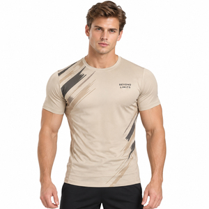 Bulk Custom <b>Men's</b> Fitness T-Shirt Breathable Quick Dry Training Sports Shirt <b>Men</b> Short Sleeve Printed Yoga <b>Top</b> 100% Cotton Tee - Product Image 1