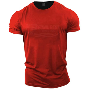 OEM/ODM Meilleures ventes FONILBEST SPORTS WEARS T-shirts pour hommes en polyester/coton 180 grammes légers anti-rétrécissement respirants décontractés - Product Image 4
