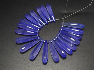 Lavande Bleu Calcédoine Facettes Allongée Goutte 35MM Long Environ Pierre Lâche Boucle D'oreille Paire Fabrication De Bijoux Fournitures PME GemsBeads - Product Image 6