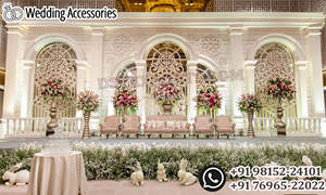 Tema de boda tradicional de Sri Lanka, escenario de recepción, estilo tamiliano, evento de boda hindú, configuración de escenario, decoración de escenario de boda árabe - Product Image 5
