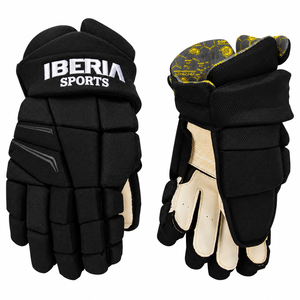 ถุงมือฮอกกี้น้ำแข็ง IBERIA รุ่นพรีเมียมสีดำแบบกำหนดเอง พร้อมแผ่นรองป้องกัน ถุงมือสำหรับผู้เล่นฮอกกี้น้ำแข็ง ขายส่งแบบ OEM - Product Image 1