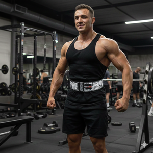 Ceinture de musculation Rexfit Sports Custom Powerlifting, légère, en polyester et cuir, pour l'entraînement et le soutien sportif. - Product Image 1