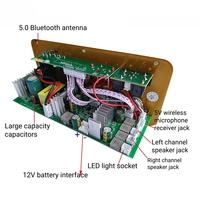 SZM D400-II 2.0CH ARAÇ AMPLİFİKATÖRÜ Alüminyum Alaşımlı Güç Amplifikatör Kartı TWS Çift Mikrofon USB TF Girişli Uzaktan Kumandalı 12V Akülü
