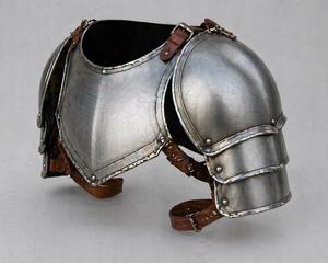 Medieval Steel Armor Chest Plate With Shoulder Guards And Arm Braces <b>Silver</b> Plated Warrior Costume Full Body Protection - Product Image 2