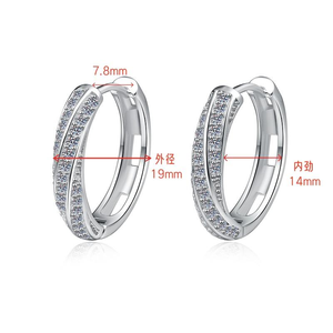 Pendientes de Aro con Diamantes de Moissanita, Plata 925, Corte Redondo Brillante, Joyería de Lujo, Elegantes Pendientes de Aro Pequeños para Mujer, Regalo - Product Image 6