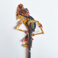 Marionnette Wayang Kulit en cuir indonésien artisanale, décoration de table traditionnelle javanaise, objet ethnique, souvenir