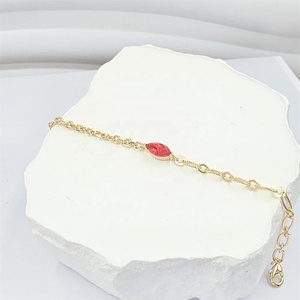 ชุดเครื่องประดับสำหรับผู้หญิงสร้อยข้อมือทองเหลืองชุบโรเดียมทรงมาร์คีส์แบบคลาสสิกหินหลายสีชุบ4ชั้น - Product Image 4