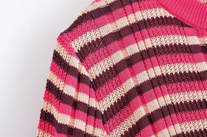 Camisetas Casuales de Mujer, Tejidas con Hilo Teñido, Ecológicas, Transpirables, de Poliéster, con Logotipo y Letras Impresas Digitalmente - Product Image 3