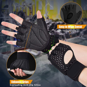 Factory Direct Weightlifting Gloves with Breathable Fabric Wrist Support and Shock Absorbing Palm Padding - Product Image 6