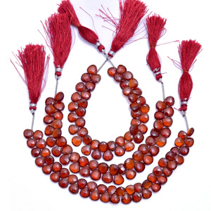 AAA+ Hessonite Garnet 8mm-9mm Heart Briolette Faceted <b>Beads</b> Rare Hessonite Garnet Semiprecious Gemstone <b>Beads</b> For Jewelry Making - Product Image 1