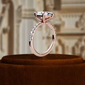 Bague solitaire en or blanc massif 14 carats avec diamant de laboratoire 1,5 carat, pavé à 6 griffes, certifiée IGI, pour mariage, fête ou promesse - Product Image 2