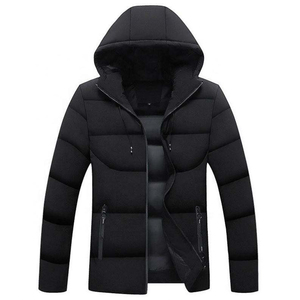 Chaqueta de Invierno para Hombre con Capucha, Relleno de Poliéster, Cierre de Cremallera, Estilo Casual, Corte Ajustado, Color Sólido - Product Image 2