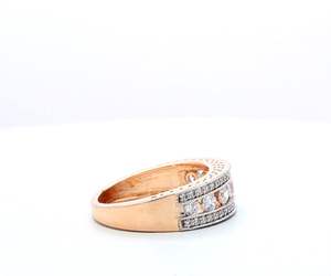 Wholesale 14k Gold Multi Band Lab Grown Diamond <b>Ring</b> Unisex Double Row Stacking <b>Statement</b> <b>Ring</b> Floating Round Diamond Jewelry - Product Image 5