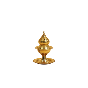 Quemador de incienso de latón artesanal con tapa de malla - Incensario grabado para Bakhoor, resina y incienso al mejor precio - Product Image 1