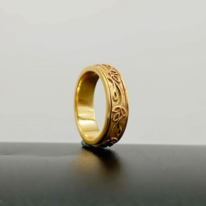 18k Gold Plated Flower Design <b>Spinner</b> <b>Ring</b> Handmade Fidget Anxiety Relief Sterling Silver Meditation <b>Ring</b> Unisex Jewelry - Product Image 2