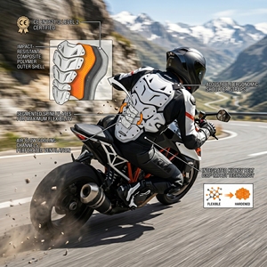 Protection dorsale professionnelle impex pour moto tout-terrain, respirante, homologuée CE, pour la protection des lombaires - Product Image 5