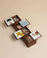 Boîte à chocolat multifonctionnelle en bois massif sculpté sur le thème des fées, avec tiroir coulissant, en tissu et papier, pour cadeaux alimentaires, EXOTIQUE
