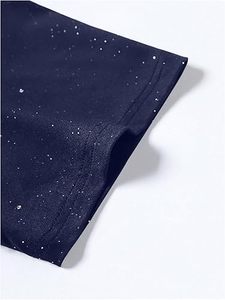 Camiseta de Lujo para Hombre con Logotipo Estampado en Plata y Pedrería, Estilo Urbano, Venta al por Mayor, Fabricante OEM - Product Image 3