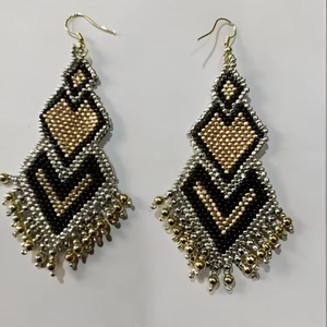 Pendientes colgantes bordados con cuentas de semilla americanas, estilo clásico, unisex, multicolor, diseño campestre y nativo, para fiesta, tamaño personalizado - Product Image 1