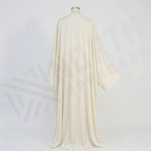 2025 OEM Kimono Abaya pour femmes musulmanes, en tissu polyester épais, doux et très extensible, col en V, manches longues, pour fêtes, Ramadan, mariages - Product Image 2