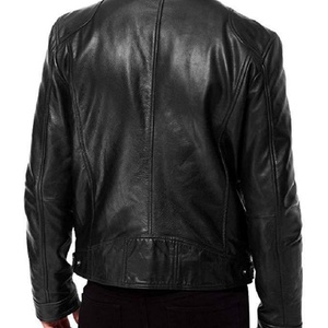 Chaqueta de Cuero Premium para Hombre, Chaqueta de Motociclista Personalizada, Resistente al Viento, con Logotipo Bordado en la Parte Delantera, Ropa Exterior de Moda al por Mayor - Product Image 4