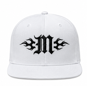 Casquette Snapback Blanche 6 Panneaux en Nylon avec Broderie Florale Graffiti Black Crown Forever, Respirante, Unisexe, Style Urbain Décontracté pour Adulte - Product Image 2