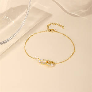 <b>Cubic</b> <b>Zirconia</b> Oval Link Necklace <b>Bracelet</b> Set 925 Sterling Silver - Product Image 1
