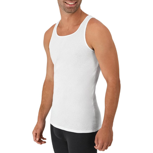 <b>Men's</b> Cotton <b>Tank</b> <b>Tops</b> 6-Pack <b>White</b> Sleeveless Ribbed Undershirts O-Neck Casual Basic Wear - Product Image 3