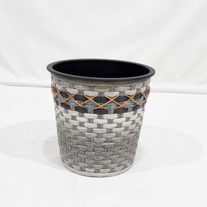 Hot Sales Metal <b>Plastic</b> Ribbon Weaving Round Tapered <b>Planter</b> Geometric Pattern - Product Image 1