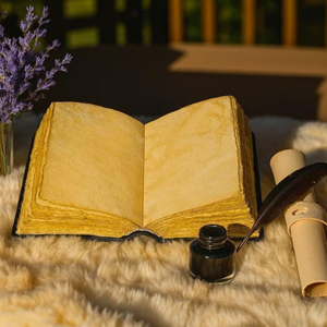 Diario de cuero genuino de 400 páginas con diseño de búho, libro de sombras clásico religioso en blanco, cuaderno de bocetos hechizado hecho a mano con papel de borde deshilachado - Product Image 6