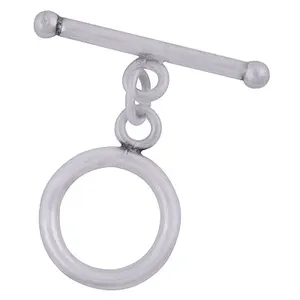 Chakralume 925 Sterling <b>Silver</b> Plated Round Toggle Clasp 26mm Jewelry Making Secure Closure DIY Wholesale OEM Supplier - Product Image 4